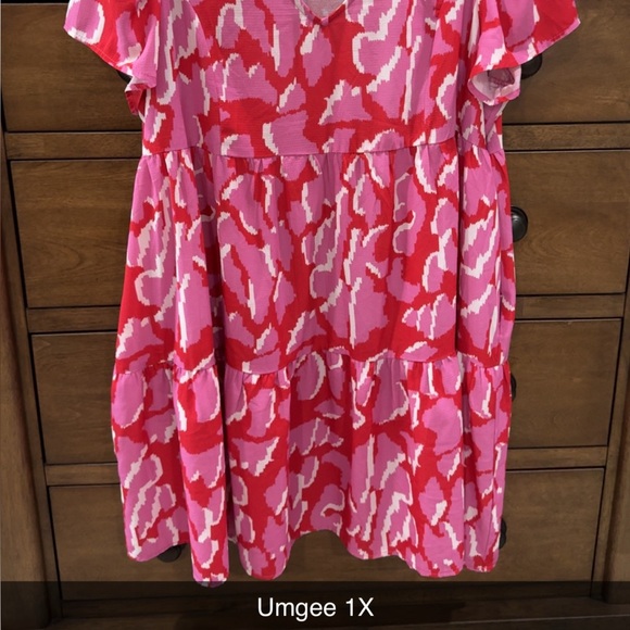 Pink and Red Patterned Dress - Picture 2 of 2